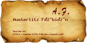 Austerlitz Fábián névjegykártya